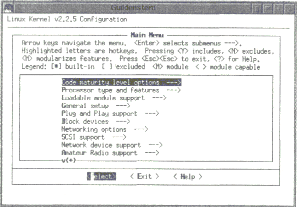 Рис. 2.2. make menuconfig в действии